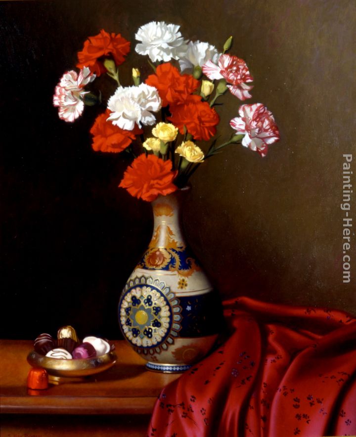 Carnations and Chocolates painting - Kirk Richards Carnations and Chocolates art painting